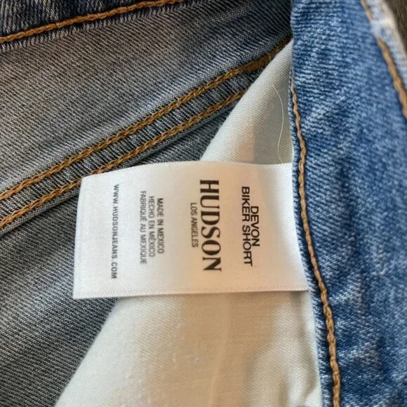 Hudson Women's Devon High Rise Biker Blue Denim Shorts, Size 24 NWT - Picture 5 of 10